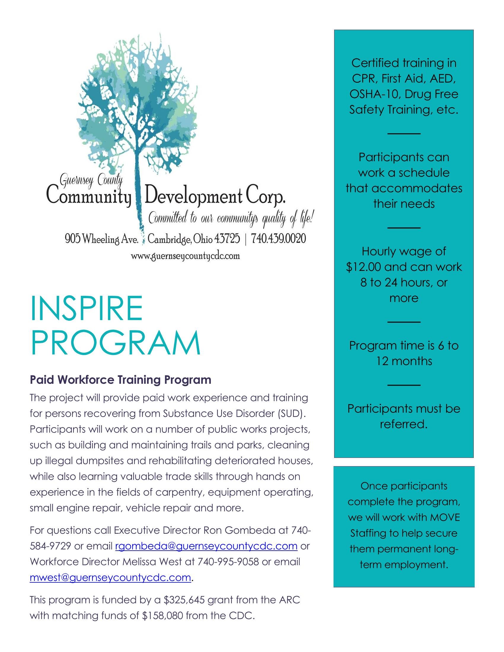 INSPIRE Grant: Guernsey County Recovery to Workforce Development Project